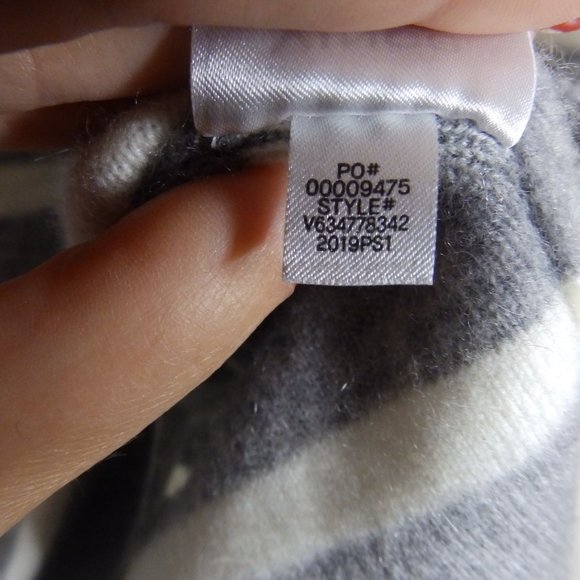 Vince Gray and White Striped Turtleneck Sweater - Picture 3 of 8